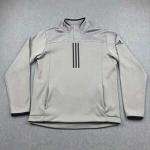 Adidas Sweater Mens Large Gray Response 1/4 Zip Pullover Sweatshirt Activewear‎